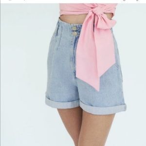 Zara high waist paperbag JEAN shorts NWT